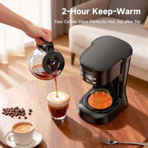 Coffee Maker, 5 Cup Programmable Drip Coffee Machine-Black - Image 4