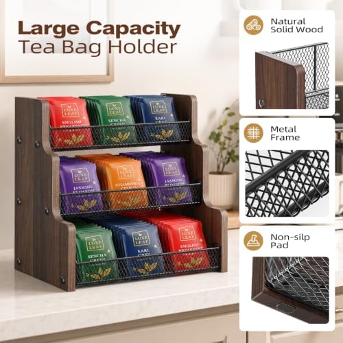 TJ.MOREE 3-Tier Tea bag Organizer, Sturdy & Compact, Black - Image 5