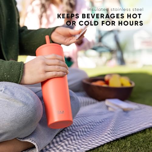 Simple Modern Iced Coffee Tumbler, Insulated | 24oz | Blue - Image 6