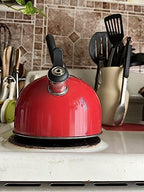 Deep Red 2.5 Quart Whistling Tea Kettle By Euro Home - Image 6