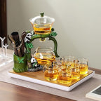 Chinese Gongfu Tea Set Magnetic Glass Teapot with Infuser Semi Automatic Tea Maker Set for Loose Leaf Tea - Image 4