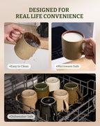 famiware Coffee Mug Set of 4, Star 12 oz Ceramic Mugs Cups Set with Handle - Image 7