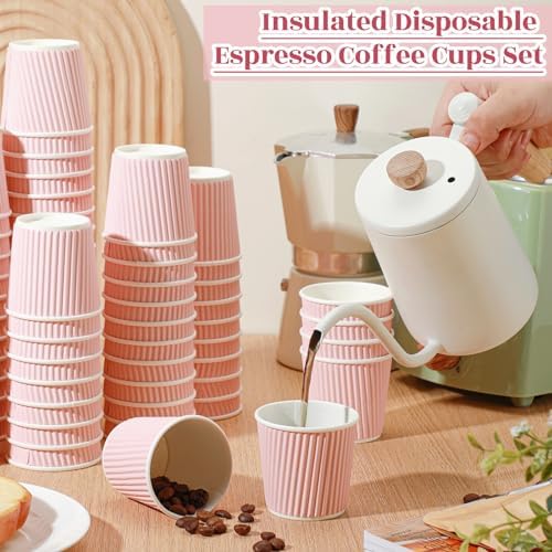 Yaomiao 200 Pcs 4 oz Disposable Espresso Coffee Cups, Pink - Image 4