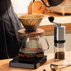 Hand Brewed Glass Coffee Pot with Cover, 400ml / 600ml Glass Pour Over Coffee Maker, Glass Pour Over Coffee Maker with Coffee Dripper for Home, Office (400ml) - Image 7