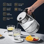 Taylor Swoden 1.7L Electric Tea Kettle, Glass Hot Water Boiler for Tea - Image 2