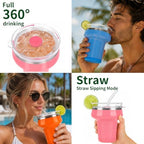Sursip 16oz Insulated Margarita Tumbler, Cocktail Glass with Lid & Straws - Image 4