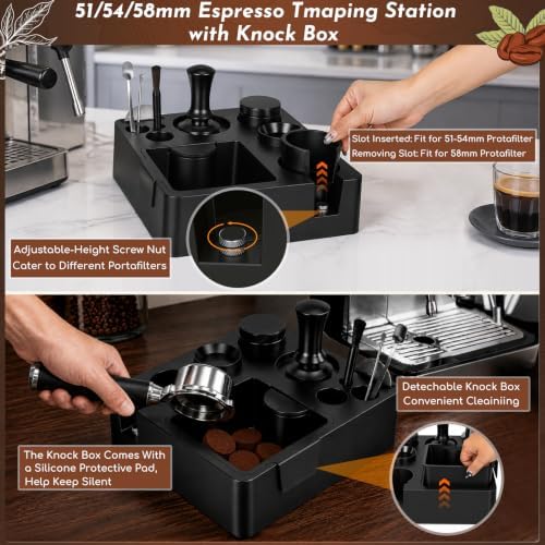 Y-Step 51mm Espresso Accessories Kit with Espresso Knock Box and Tamping Station - Image 6