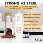 Airtight Tea, Coffee and Sugar Container Set - Stackable Kitchen Canisters - Image 2
