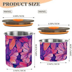 Peru Cantuta Beauty Flowers Designed Food Containers With Lids Stainless Steel Kitchen And Pantry Organization Stackable Push Button Food Storage Canisters - Image 3