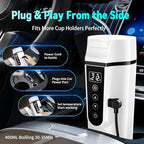 Car Electric Kettle for Travel : FVPE 12V/24V Small Electric Water Kettle, Multi-Temp Control 400 mL Portable Car Water Boiler for Brewing Coffee Tea,LCD Display 304 Stainless Steel Truck Heating Cup - Image 3