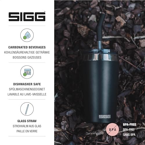 SIGG - Insulated Mug - Travel Mug Helia - With Durable Glass Straw & Cleaning Brush - Leakproof - BPA Free - 18/8 Stainless Steel - 15oz/20oz - Image 4