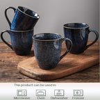 vicrays Coffee Mug Set, 12 Ounce, Set of 6, Ceramic Mug for Men, Women, Unique Glazed Mugs with Handle for Coffee, Tea, Milk, Cocoa, Cereal(blue) - Image 4