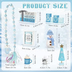Winter Decorations for Home Office 8 PCS Snowman Tiered Tray Decor Set - Image 6