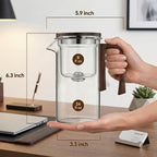 Magnetic Glass Teapot with Infuser, 24oz Borosilicate Tea Pot with Walnut Handle for Loose Leaf Tea, Office Home, Tea Lovers Gift - Image 4