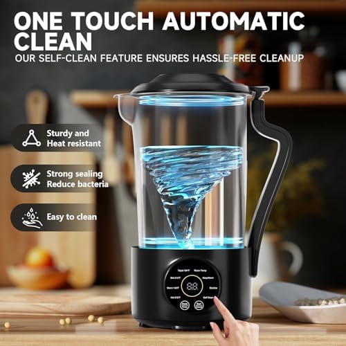 Nut Milk Maker Machine, Automatic Nut Milk Maker for Almond Homemade Milk,Oat,Plant-Based Milk and Countertop Blenders Almond Milk Maker Blenders,40oz Soy Milk Maker Delay Start/Self Clean/Keep Warm - Image 6