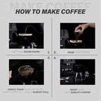 Pour Coffee Dripper Set Manual Drip Ceramic Coffee Maker 600ML Glass Carafe Ceramic Dripper Coffee Filters（Black） - Image 7