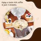 6 Cup Electric Espresso Coffee Maker 300ml Aluminum,Silver - Image 2