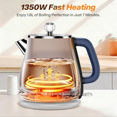 1.8L Electric Kettle, Tea Kettle with Fast Boil 1350W,Navy Blue - Image 3