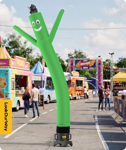 LookOurWay Air Dancers Inflatable Tube Man Attachment - 10 Feet Tall Wacky Waving Inflatable Dancing Tube Guy for Business Promotion - Blower Not Included - Green - Image 6