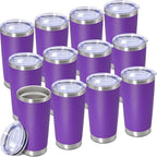20oz Tumbler Insulated Tumblers Vacuum Coffee Mug with Lid Purple 12Pack by Unknown