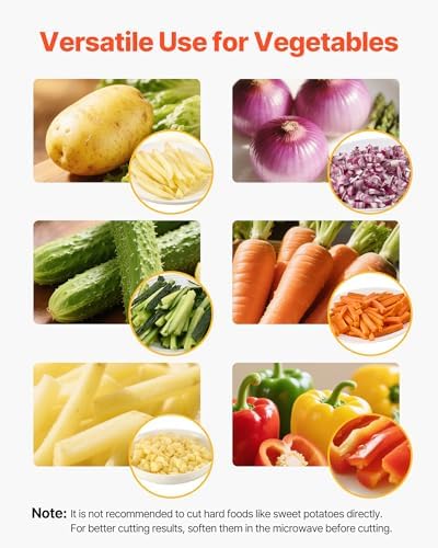 VEVOR Commercial French Fry Cutter, 1/2-Inch 3/8-Inch Blade Stainless Steel Vegetable Fruit Chopper with 2 Replacement Blades, Electric Potato Slicer Dicer for Restaurants & Home Kitchen - Image 3