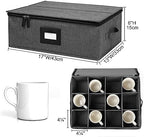Mug Storage Box with Dividers 2 Pack, Hard Top Cup Storage for Coffee Mug - Image 5