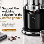 Espresso Scale with Auto Timer, 3‑in‑1 SUS304 Coffee Dosing Cup, 0.1g Precision 300g, USB‑C Rechargeable OLED Display, Portable Shot Scale for Coffee Beans & Ground Powder, Black - Image 3