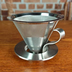 316 Stainless Steel Pour Over Coffee Dripper with 300 Mesh Filter Portable Reusable Cone for Travel Camping Brewing Tea - Image 2