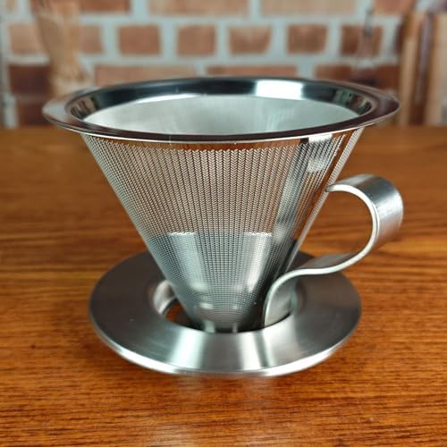 316 Stainless Steel Pour Over Coffee Dripper with 300 Mesh Filter Portable Reusable Cone for Travel Camping Brewing Tea - Image 2