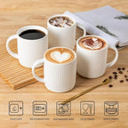 theterra Ceramic Coffee Mugs Set of 4, 14.2 oz Coffee Cups with Handle - Image 4