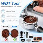 54mm Espresso Accessories Kit, Calibrated Tamper WDT Wood Station Tools Set - Image 7