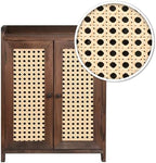Ikee Design Wood Storage Cabinet with Rattan Doors, with Removable Shelves - Image 6