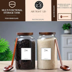 2 PCS Larger Class Jars with Lids, Flour Sugar Storage Containers Sets for Kitchen Borosilicate Glass Canisters with Spoon Pantry Organizers and Storage for Tea Spice Cereal Coffee( (95FL OZ/2700ml) - Image 6