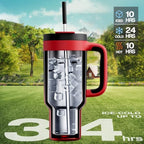 POWCAN 40 oz Tumbler with Handle, 2-in-1 Straw and Sip Lid, Leakproof, Dishwasher Safe, Insulated Stainless Steel Travel Coffee Mug, Keeps Cold for 34 Hours, Fits in Car Cup Holder (Ace) - Image 2