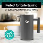 Coffee Gator French Press Coffee Maker- 34 Oz and Mini Canister 4oz - Image 4