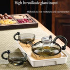 Sereno Filtration Teapot Set, Innovessa Tea Pot, 20oz Sereno Filtration Glass Teapot Set with Infusers for Loose Tea - Image 6