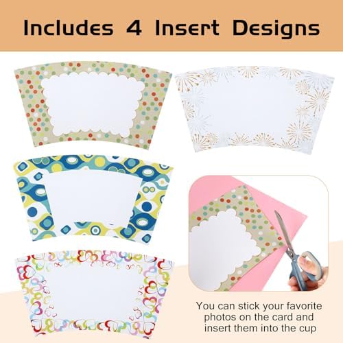 Maxcheck 4 Pcs DIY Photo Tumblers, 16 oz Personalized Insert Cup with Straw - Image 3
