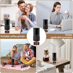Portable Burr Coffee Grinder, Small Electric Coffee Grinder with 35 Settings, USB Rechargeable Cordless Mini Coffee Bean Grinder with Conical Ceramic Burr for Travel (BLACK) - Image 5