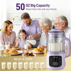 11-in-1 Nut Milk Maker - Automatic Multi-Function Milk Machine for Almond Milk, Oat, Soy, Yogurt,Juice with Self-Cleaning, Delay Timer, Keep Warm Ultra-Quiet(Purple) - Image 3