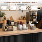 Set of 3 Adjustable Dividers Coffee Station Organizer, Clear Plastic - Image 3