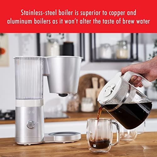 ZWILLING Enfinigy Glass Drip Coffee Maker 12 Cup, Awarded the SCA Golden Cup Standard, Silver - Image 5