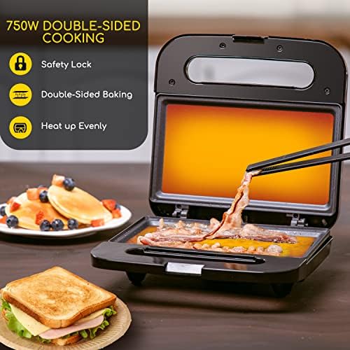 Aigostar Sandwich Maker, Non-Stick Panini Press Sandwich Maker - Image 6