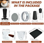 7 Pcs 58mm Espresso Accessories Kit, Spring Loaded Calibrated Tamper, WDT Tool, Coffee Measuring & Espresso Cup and Tamper Mat, Puck Screenr & Dosing Funnel, Fit 58mm Espresso Machine Accessories - Image 2