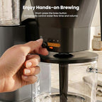 Kismile SCA Certified 8-Cup Coffee Maker, 6-Min Quick Brew, Hot & Cold Brew Coffee Machine, Adjustable Flow Control, Magnetic Anti-Drip, Keep Warm, DIY Manual Mode, Dishwasher Safe, Light Gray - Image 5