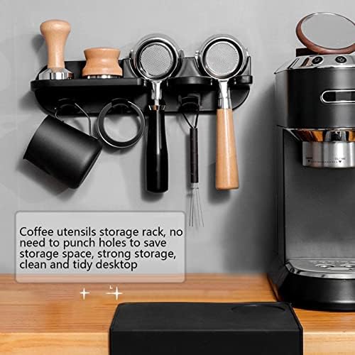 Coffee Station Organizer, Floating Wall Shelves Space Saving Coffee Tamper Holder Coffee Portafilter Wall Mount Rack Multipurpose Coffee Portafilter Holder for Bar Home - Image 6
