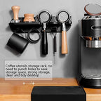 Coffee Station Organizer, Floating Wall Shelves Space Saving Coffee Tamper Holder Coffee Portafilter Wall Mount Rack Multipurpose Coffee Portafilter Holder for Bar Home - Image 6