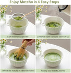 Matcha Whisk Set | Japanese Matcha Kit with Daisy Ceramic Bowl, Mushroom Whisk Holder, Sifter, Bamboo Chasen Whisk & Scoop | Mothers Day, Fathers Day, Housewarming Gift, Green - Image 6