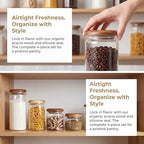 Wide Mouth Mason Jars 4-Pack 300/380/680/950ml w/ Acacia Lids & Spoons - Image 2