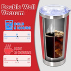 20oz Tumbler Stainless Steel Tumbler Coffee Tumbler with Lid Red, 8P - Image 5
