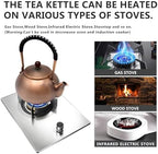 40.6oz Copper Tea Kettle for Stovetop Safe, Chinese Style Non-Coating Pure Copper Teapot with Tea Ball for Loose Tea, Handmade Solid Tea Pot with Non Slip Handle(1200ml) - Image 7